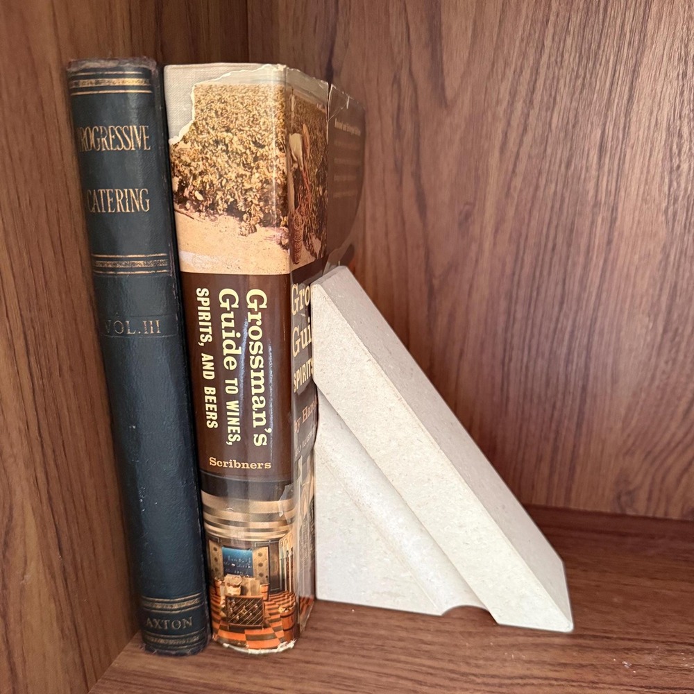 Travertine Bookend | Vintage Brutalist | MCM Shelf Decor | Single Book End